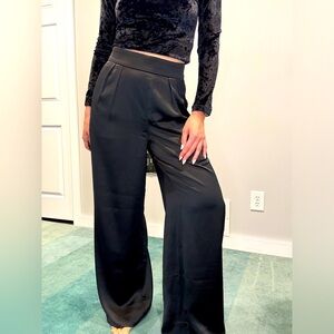 Satin high rise trousers